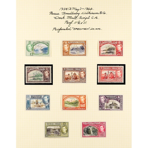 1308 - TRINIDAD & TOBAGO 1913 - 1938 MINT COLLECTION around 200 stamps annotated on album pages, includes 1... 