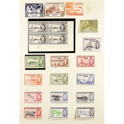 1319 - TURKS & CAICOS IS. 1900 - 1950 MINT COLLECTION on album pages, note pages, includes 1900-04 set, 190... 