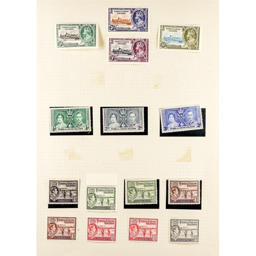 1319 - TURKS & CAICOS IS. 1900 - 1950 MINT COLLECTION on album pages, note pages, includes 1900-04 set, 190... 