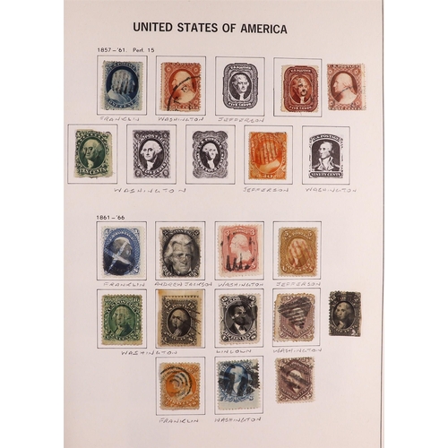 1323 - UNITED STATES 1847-1990 USED COLLECTION in two Davo albums, includes 1847 5c (corner fault) on cover... 