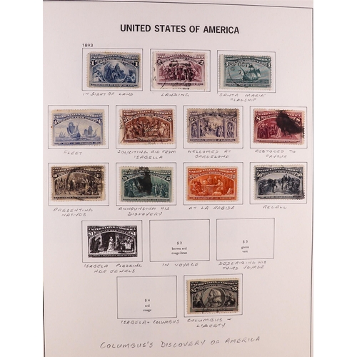 1323 - UNITED STATES 1847-1990 USED COLLECTION in two Davo albums, includes 1847 5c (corner fault) on cover... 