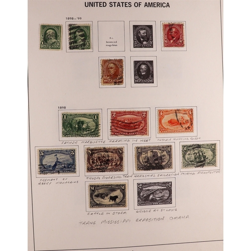 1323 - UNITED STATES 1847-1990 USED COLLECTION in two Davo albums, includes 1847 5c (corner fault) on cover... 