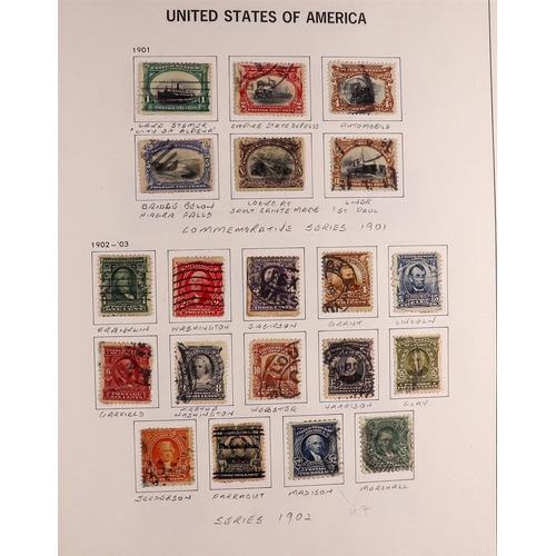 1323 - UNITED STATES 1847-1990 USED COLLECTION in two Davo albums, includes 1847 5c (corner fault) on cover... 