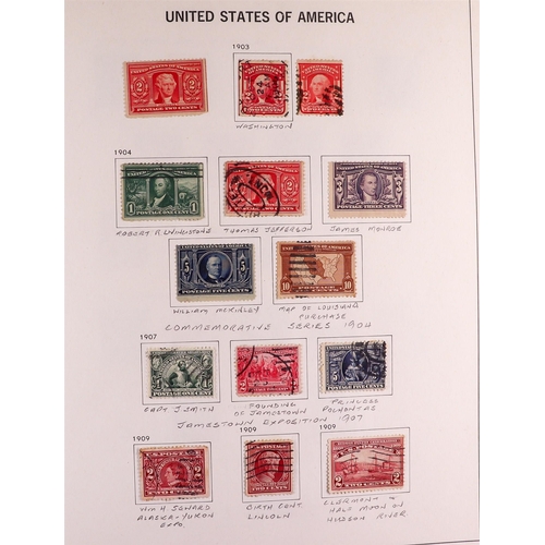 1323 - UNITED STATES 1847-1990 USED COLLECTION in two Davo albums, includes 1847 5c (corner fault) on cover... 