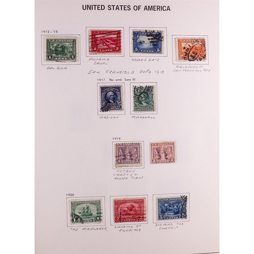 1323 - UNITED STATES 1847-1990 USED COLLECTION in two Davo albums, includes 1847 5c (corner fault) on cover... 