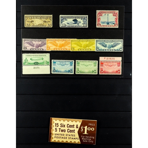 1326 - UNITED STATES 1923 - 1985 NEVER HINGED MINT stamps on protective pages, glassine envelopes (many 100... 