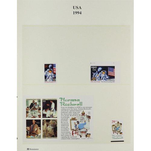 1328 - UNITED STATES 1980-2009 NEVER HINGED MINT COLLECTION in album, includes mini-sheets & sheetlets, val... 