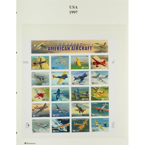 1328 - UNITED STATES 1980-2009 NEVER HINGED MINT COLLECTION in album, includes mini-sheets & sheetlets, val... 