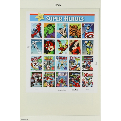 1328 - UNITED STATES 1980-2009 NEVER HINGED MINT COLLECTION in album, includes mini-sheets & sheetlets, val... 