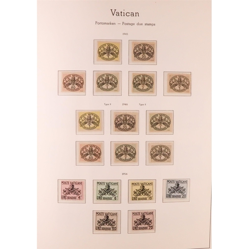 1333 - VATICAN CITY 1852-1998 COMPREHENSIVE MOSTLY NEVER HINGED MINT COLLECTION in hingeless Lighthouse alb... 