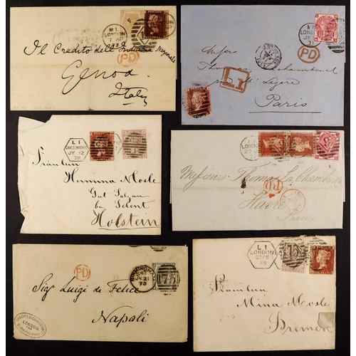 1347 - GREAT BRITAIN POSTAL HISTORY / COVERS mostly QV EL's to overseas destinations incl much trans-Atlant... 