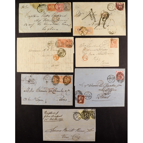 1347 - GREAT BRITAIN POSTAL HISTORY / COVERS mostly QV EL's to overseas destinations incl much trans-Atlant... 