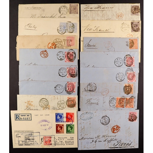 1347 - GREAT BRITAIN POSTAL HISTORY / COVERS mostly QV EL's to overseas destinations incl much trans-Atlant... 