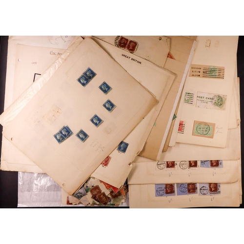 1365 - GREAT BRITAIN OLDE TYME ESTATE BALANCE of chiefly QV stamps on an assortment of untidy old album pag... 