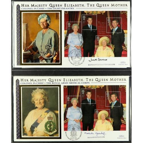 1366 - GREAT BRITAIN THE QUEEN MOTHER, WITH SIGNED COVERS. 1980 - 2002 collection of covers, stamps, miniat... 