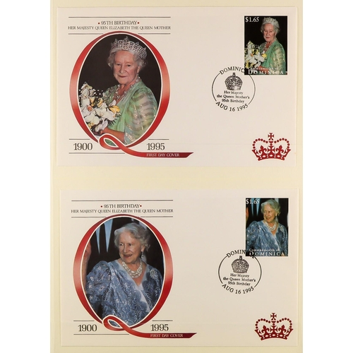 1366 - GREAT BRITAIN THE QUEEN MOTHER, WITH SIGNED COVERS. 1980 - 2002 collection of covers, stamps, miniat... 