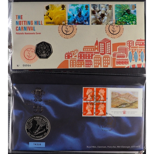 1378 - GREAT BRITAIN COIN COVERS 1994-2007 collection in two albums, includes with £5 coins (x14) etc. Face... 