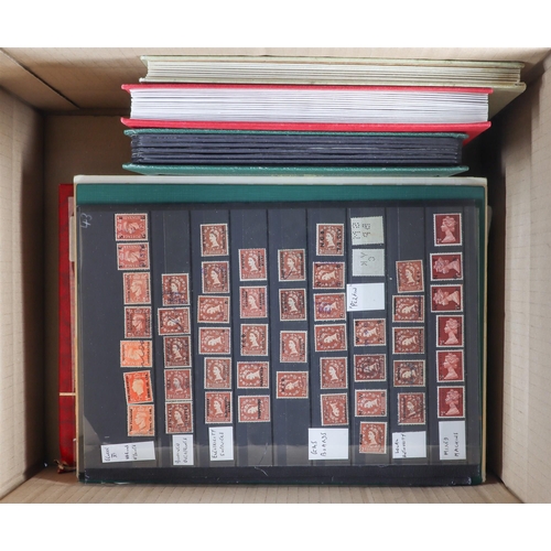 1381 - GREAT BRITAIN CARTON, COLLECTORS ESTATE. A box with 5 stock books with duplicated ranges from 1841 t... 