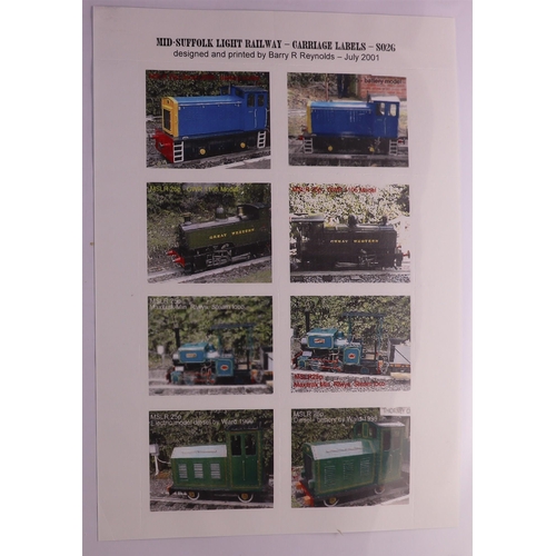 1386 - GREAT BRITAIN LOCAL RAILWAY STAMPS 1970's-2000's never hinged mint collection in album, includes loa... 