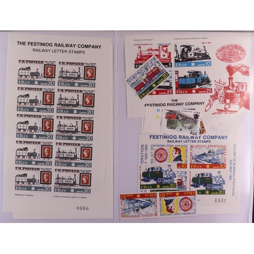 1386 - GREAT BRITAIN LOCAL RAILWAY STAMPS 1970's-2000's never hinged mint collection in album, includes loa... 