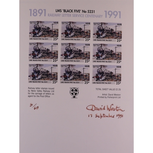 1386 - GREAT BRITAIN LOCAL RAILWAY STAMPS 1970's-2000's never hinged mint collection in album, includes loa... 