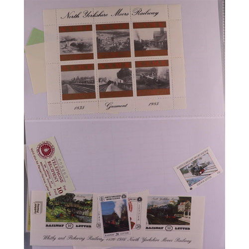 1386 - GREAT BRITAIN LOCAL RAILWAY STAMPS 1970's-2000's never hinged mint collection in album, includes loa... 