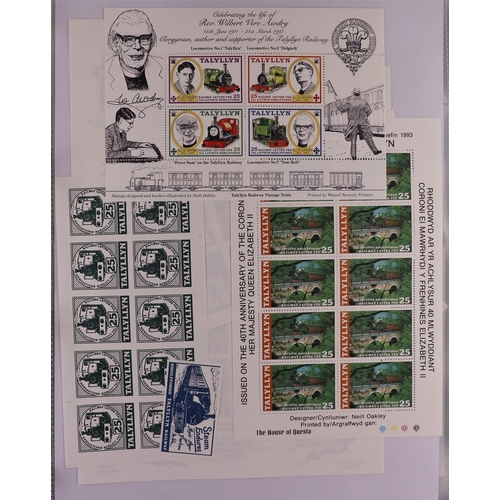 1386 - GREAT BRITAIN LOCAL RAILWAY STAMPS 1970's-2000's never hinged mint collection in album, includes loa... 