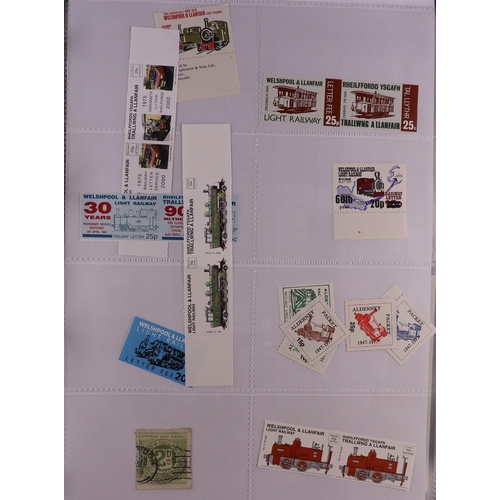 1386 - GREAT BRITAIN LOCAL RAILWAY STAMPS 1970's-2000's never hinged mint collection in album, includes loa... 