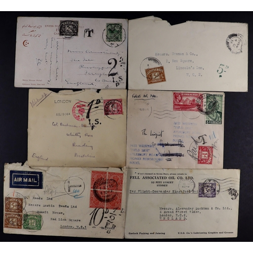 1387 - GREAT BRITAIN POSTAGE DUE 1914-1956 covers & postcards mostly from foreign destinations with GB post... 