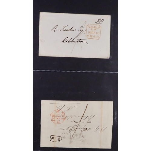 1395 - GB. COVERS & POSTAL HISTORY 1790's - 1840's POSTAL HISTORY COLLECTION of 40 stampless covers incl us... 