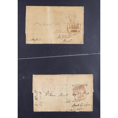 1395 - GB. COVERS & POSTAL HISTORY 1790's - 1840's POSTAL HISTORY COLLECTION of 40 stampless covers incl us... 