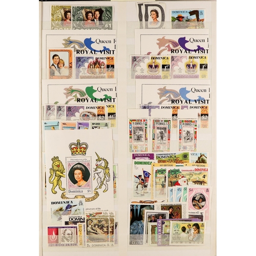 141 - COMMONWEALTH IN BOX of mint & used stamps from the Caribbean in 5 stock books + packet (several 1000... 