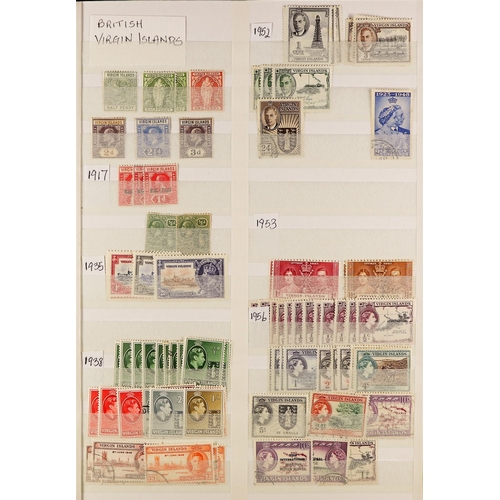 141 - COMMONWEALTH IN BOX of mint & used stamps from the Caribbean in 5 stock books + packet (several 1000... 