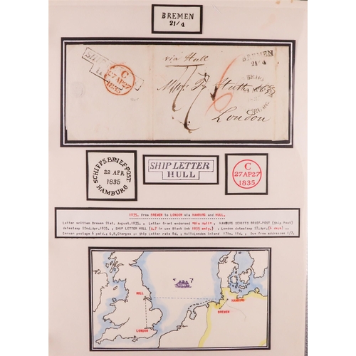 1410 - GB. COVERS & POSTAL HISTORY HULL SHIP LETTERS FROM THE ROBERTSON COLLECTION. 1835 - 1848 a binder co... 