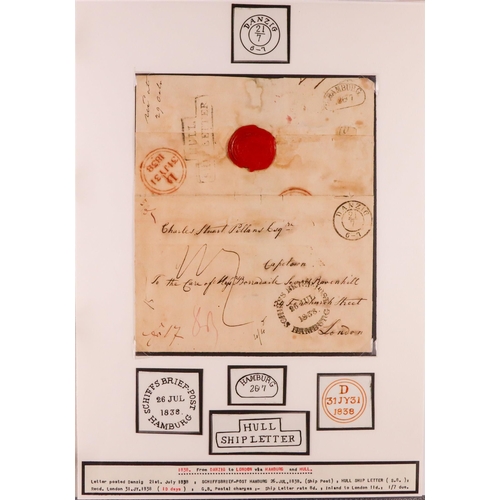 1410 - GB. COVERS & POSTAL HISTORY HULL SHIP LETTERS FROM THE ROBERTSON COLLECTION. 1835 - 1848 a binder co... 