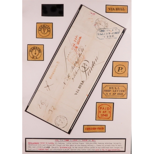 1410 - GB. COVERS & POSTAL HISTORY HULL SHIP LETTERS FROM THE ROBERTSON COLLECTION. 1835 - 1848 a binder co... 