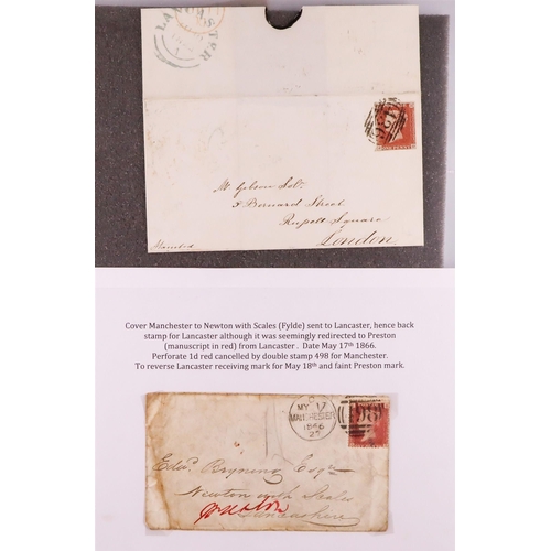 1411 - GB. COVERS & POSTAL HISTORY LANCASTER POSTAL HISTORY collection of 17 covers & p/cards spanning 1844... 