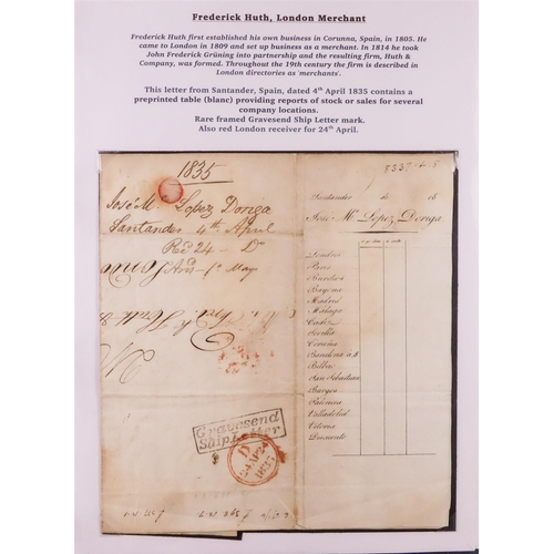 1412 - GB. COVERS & POSTAL HISTORY MARITIME MAIL collection of 5 EL's expertly written-up in binder, note 1... 