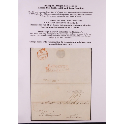 1412 - GB. COVERS & POSTAL HISTORY MARITIME MAIL collection of 5 EL's expertly written-up in binder, note 1... 