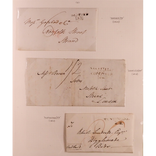 1416 - GB. COVERS & POSTAL HISTORY POSTAL HISTORY collection of 23 early stampless covers annotated on albu... 