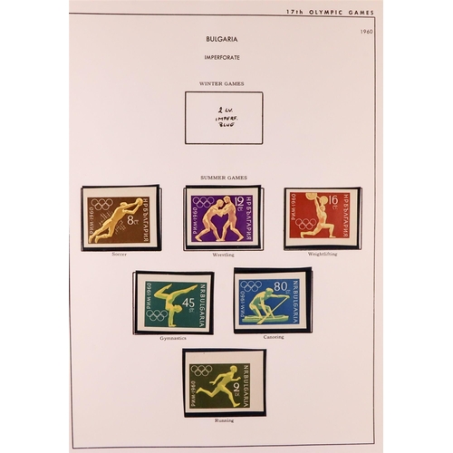 144 - OLYMPIC GAMES 1928-1960 world never hinged mint collection in special album, incl complete sets, min... 