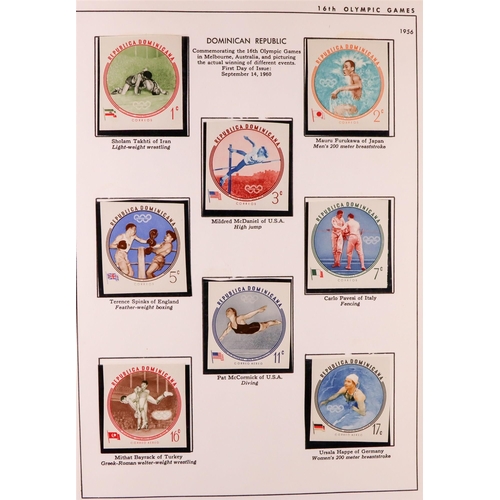 144 - OLYMPIC GAMES 1928-1960 world never hinged mint collection in special album, incl complete sets, min... 