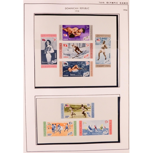 144 - OLYMPIC GAMES 1928-1960 world never hinged mint collection in special album, incl complete sets, min... 