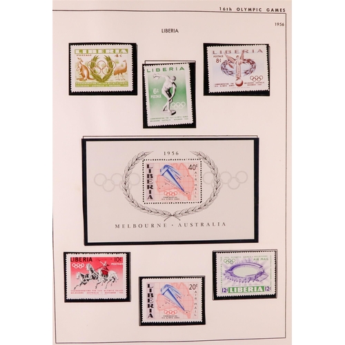 144 - OLYMPIC GAMES 1928-1960 world never hinged mint collection in special album, incl complete sets, min... 