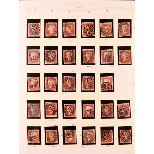 1451 - GB.QUEEN VICTORIA 1841 1D PLATE 12. The collection of 196 different positions of the 1d red-brown im... 