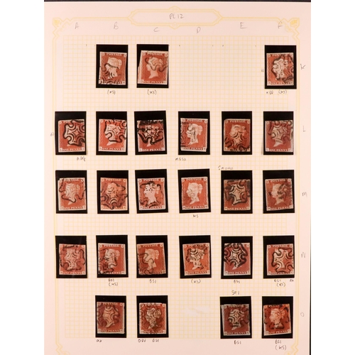 1451 - GB.QUEEN VICTORIA 1841 1D PLATE 12. The collection of 196 different positions of the 1d red-brown im... 