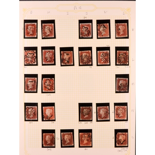 1451 - GB.QUEEN VICTORIA 1841 1D PLATE 12. The collection of 196 different positions of the 1d red-brown im... 