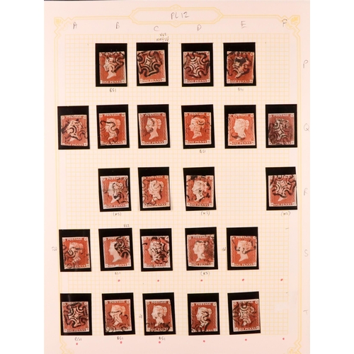 1451 - GB.QUEEN VICTORIA 1841 1D PLATE 12. The collection of 196 different positions of the 1d red-brown im... 