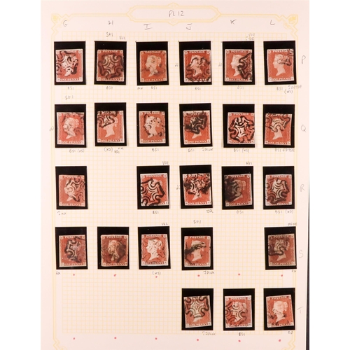 1451 - GB.QUEEN VICTORIA 1841 1D PLATE 12. The collection of 196 different positions of the 1d red-brown im... 