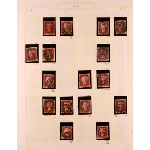 1453 - GB.QUEEN VICTORIA 1841 1D PLATE 14. The collection of 128 different positions of the 1d red-brown im... 